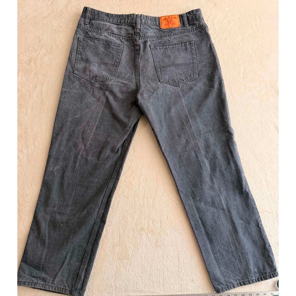PJ Mark Mens Straight Leg Jeans Faded Black Denim 42x32 (Actual 38x27) - Picture 7 of 9